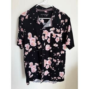 Just Attitude Men's Cherry Blossom Short-Sleeve Button-Up Shirt Floral Size XL